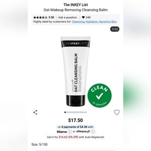 The INKEY List Oat Makeup Removing Cleansing Balm -